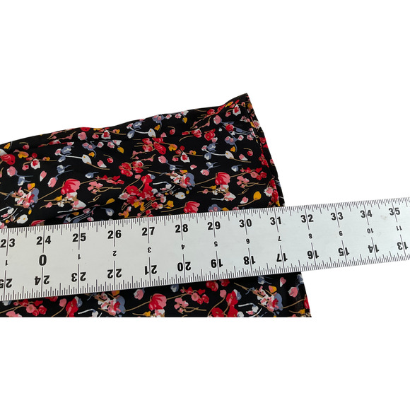 Forever 21 Women's Small Floral  Black Red Dress Off-Shoulder Short Sleeve - Picture 6 of 13